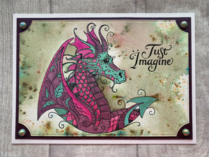 Pink Ink Designs A5 Clear Stamp Set - Dragon