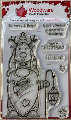 Pre-Loved - Woodware A6 stamp set : Reindeer Gnome