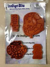 Pre-Loved : IndigoBlu A6 Red Rubber Stamp Set - Steampunk Moon