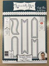 Pre-Loved : Sentimentally Yours A5 Die Set - Charmed Flags & Banners