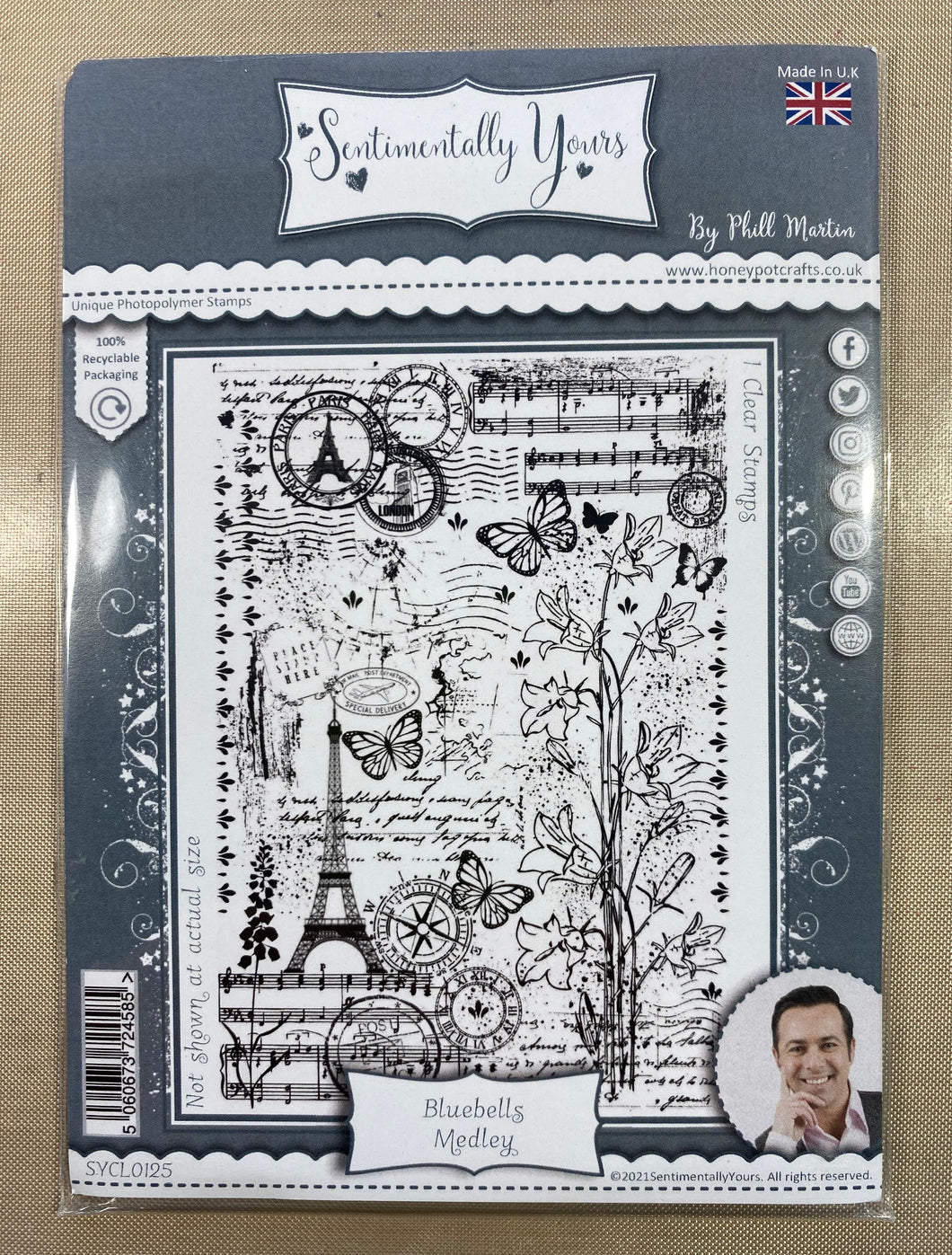 Pre-Loved : Sentimentally Yours A6 Stamp - Bluebells Medley