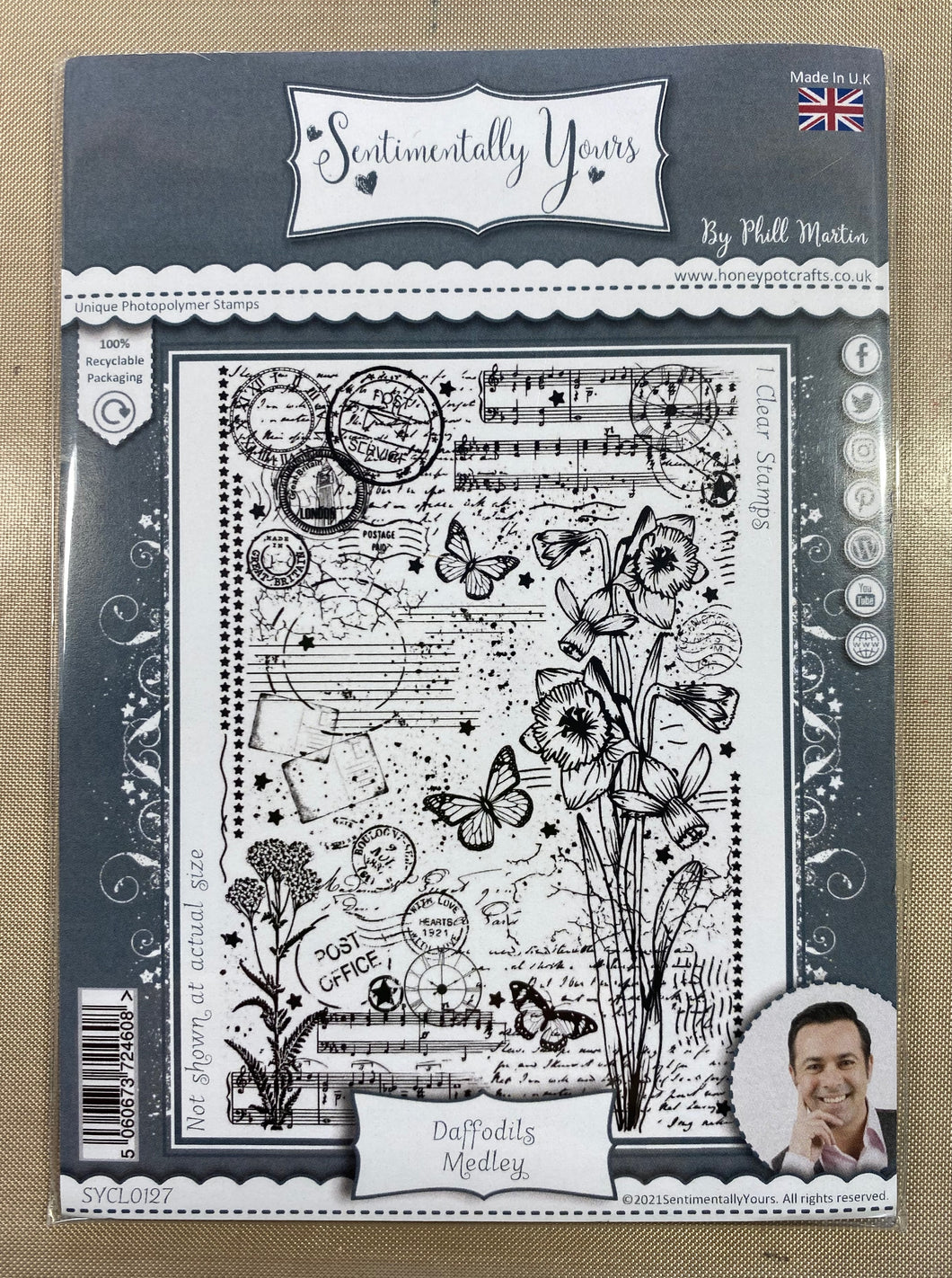 Pre-Loved : Sentimentally Yours A6 Stamp - Daffodils Medley