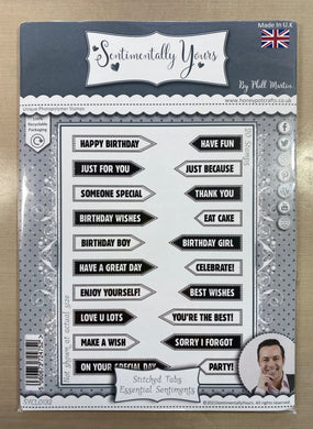 Pre-Loved : Sentimentally Yours A5 Stamp Set - Stitched Tabs : Essential Sentiments