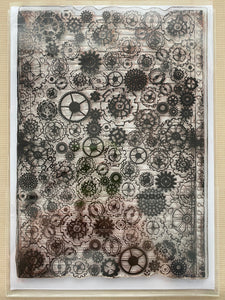 Pre-Loved : Sentimentally Yours A5 Stamp Set - Big Backgrounds : Cogs & Gears Journal Page