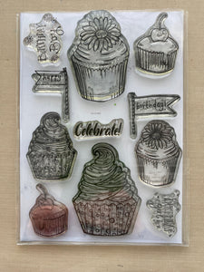 Pre-Loved : Sentimentally Yours A6 Stamp Set - Celebration Collection : Lots of Cupcakes