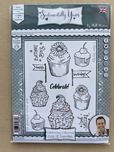 Pre-Loved : Sentimentally Yours A6 Stamp Set - Celebration Collection : Lots of Cupcakes