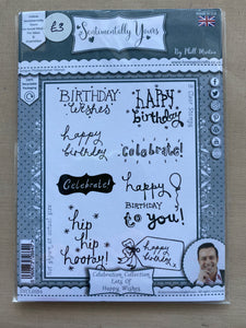 Pre-Loved : Sentimentally Yours A6 Stamp Set - Celebration Collection Lots of Happy Wishes