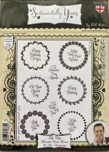 Pre-Loved - Sentimentally Yours A5 Clear Stamp Set : Tres Chic Mandala Circle Frames & Mini Sentiments