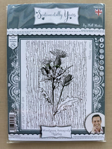 Pre-Loved : Sentimentally Yours A6 Stamp - Woodgrain Botanicals : Thistles