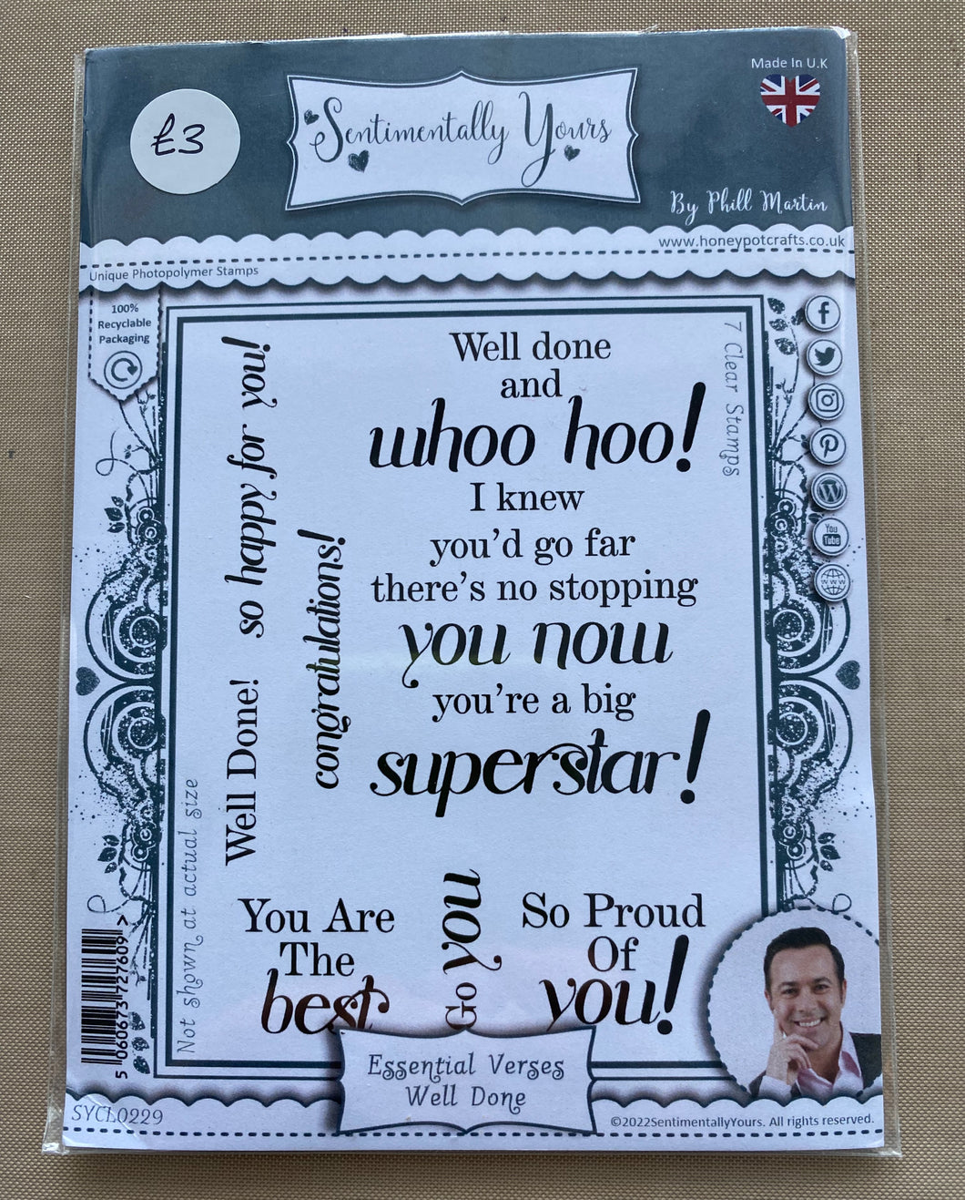 Pre-Loved : Sentimentally Yours A6 Stamp Set - Essential Verses Well Done