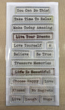 Pre-Loved : Sentimentally Yours DL Stamp Set - Ticket Tapetastic 2 : Motivational Sentiments