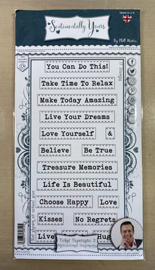 Pre-Loved : Sentimentally Yours DL Stamp Set - Ticket Tapetastic 2 : Motivational Sentiments