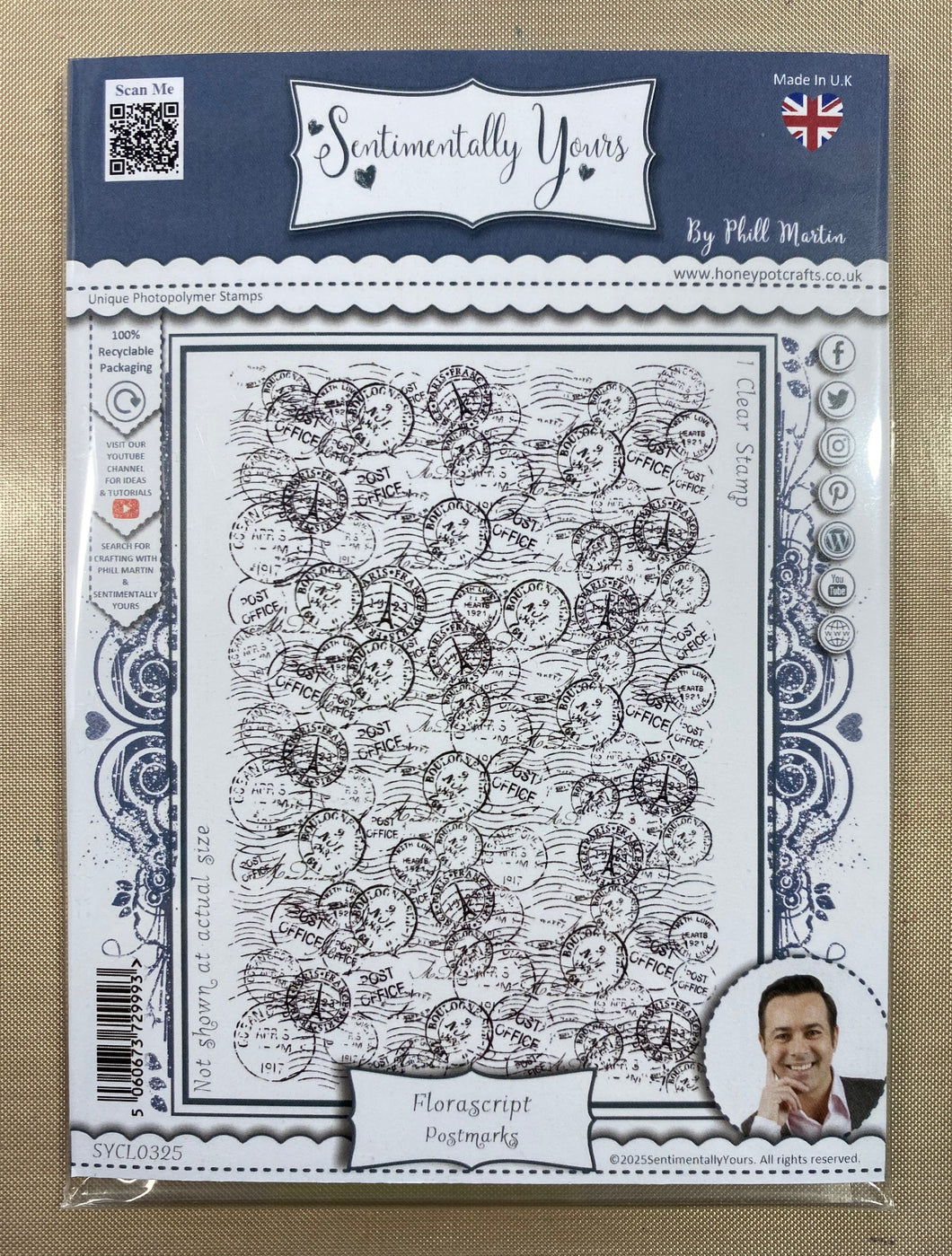 Pre-Loved : Sentimentally Yours A6 Stamp - Florascript : Postmarks