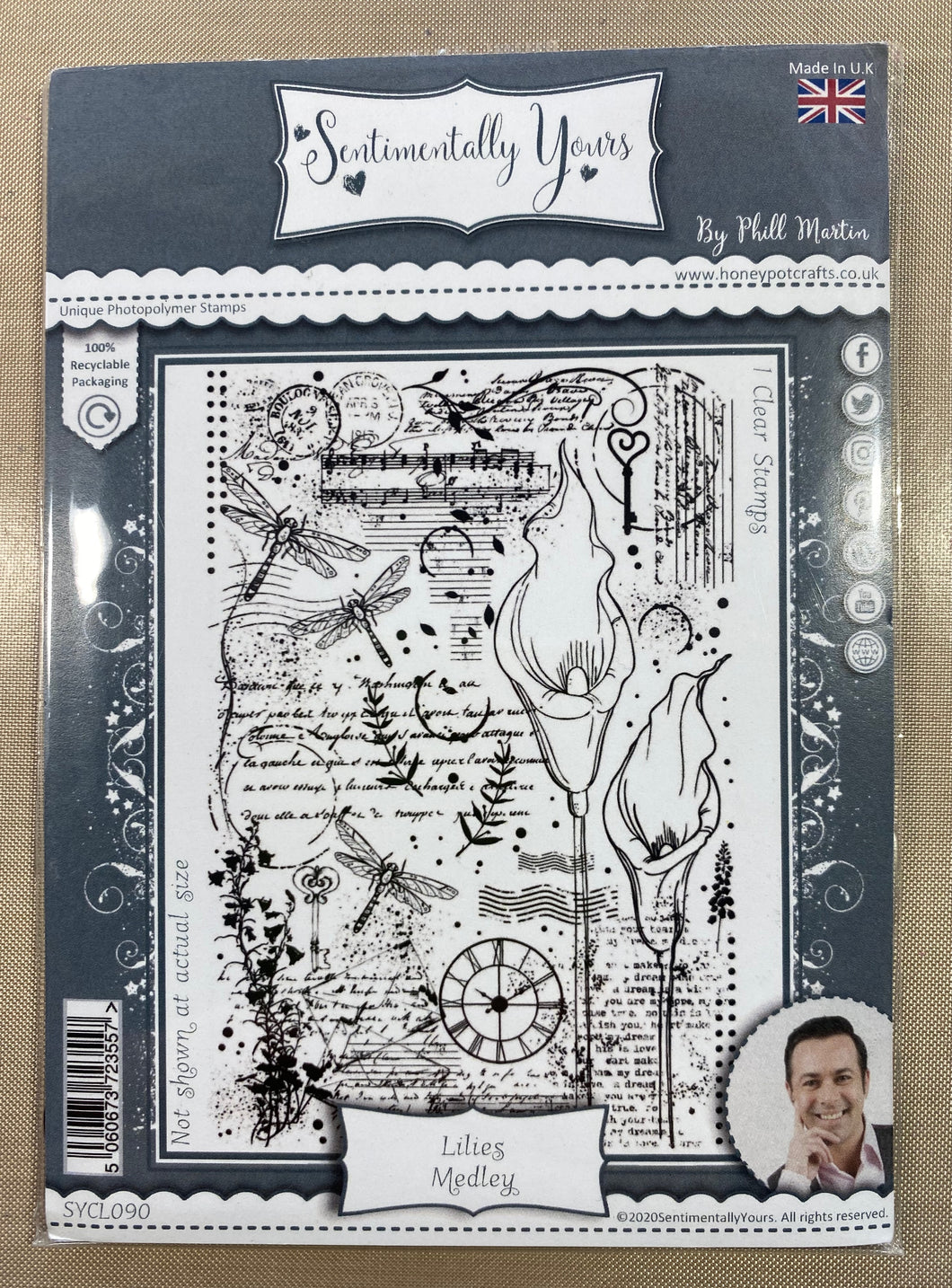 Pre-Loved : Sentimentally Yours A6 Stamp - Lilies Medley