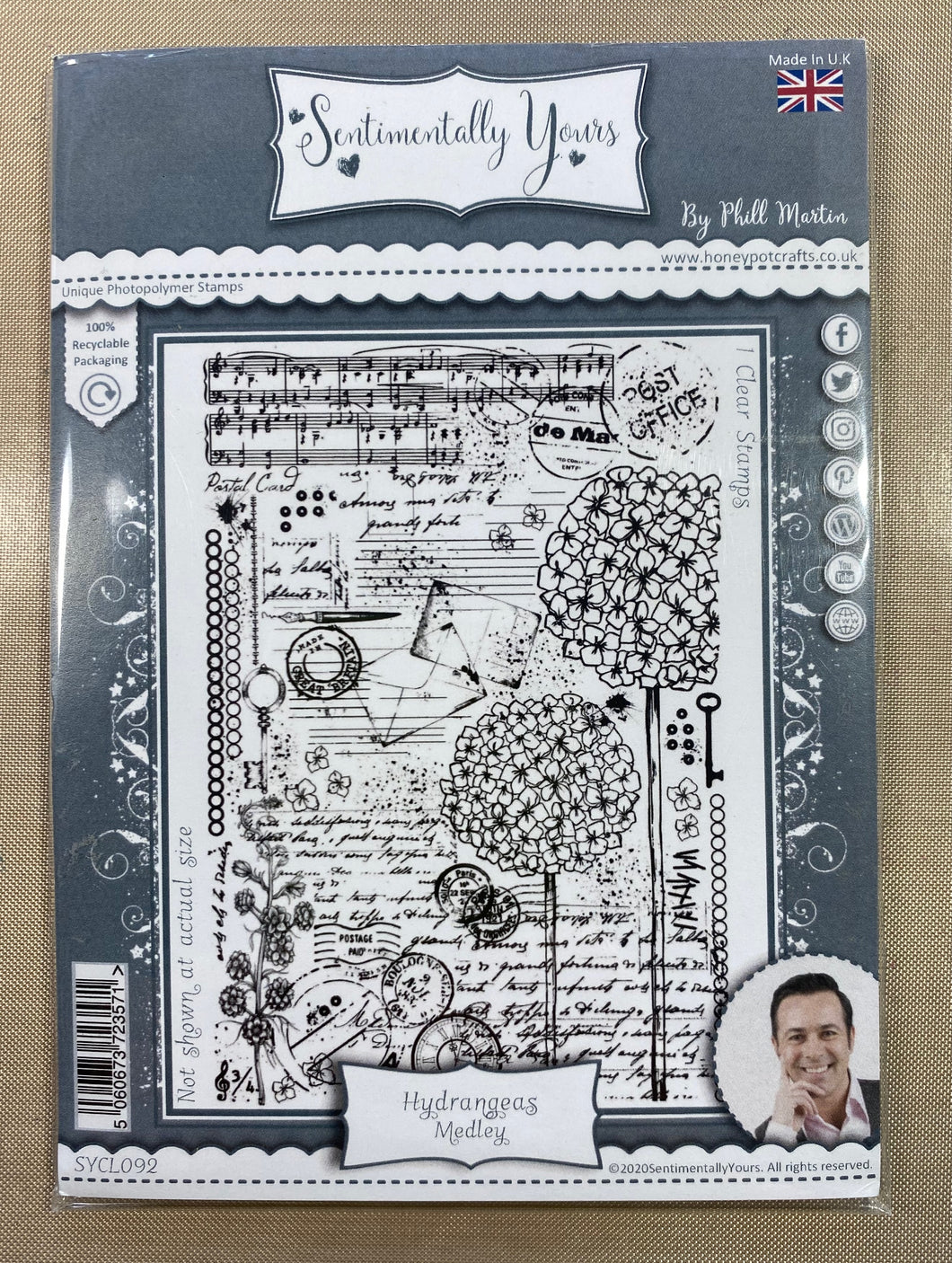 Pre-Loved : Sentimentally Yours A6 Stamp - Hydrangeas Medley