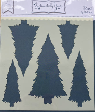 Pre-Loved - Sentimentally Yours 8 x 8 Stencil : Fir Trees