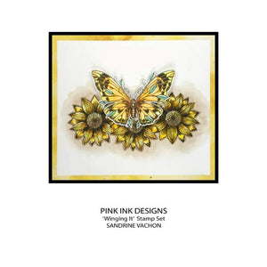 Pink Ink Designs A5 Clear Stamp Set - Wings Series : Winging It