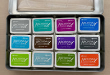 Pre-Loved : 12 x Mini Archival Ink Pads and Storage Tin