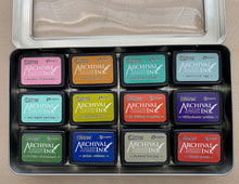 Pre-Loved : 12 x Mini Distress Archival Ink Pads and Storage Tin Set 2