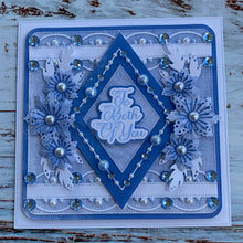 Phill Martin Sentimentally Yours Colour Coordinates 8 x 8 Paper Pack - Distressed Linen in shades of Blue