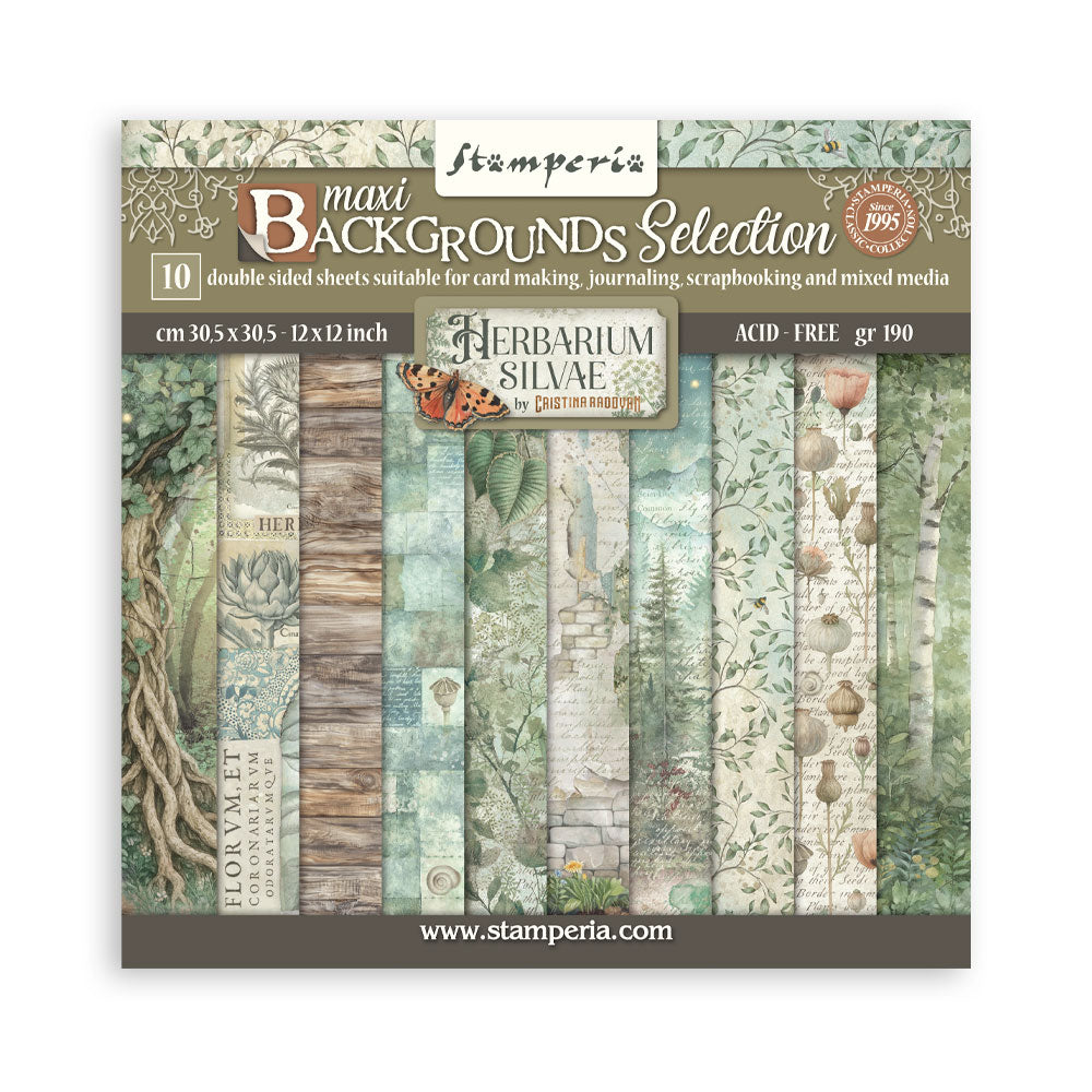 Stamperia Herbarium Silvae - 12 x 12 Double Sided Backgrounds Paper Pad