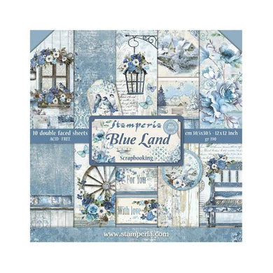 Stamperia 12 x 12 Paper Pad : Blue Land