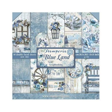 Stamperia 8 x 8 Paper Pad : Blue Land