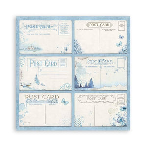 Stamperia 12 x 12 Paper Pad : Blue Land