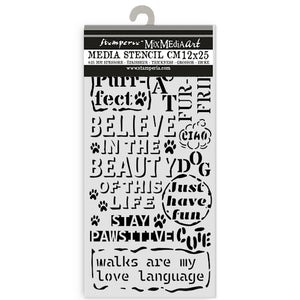 Stamperia Furry Friends - Quotes Stencil