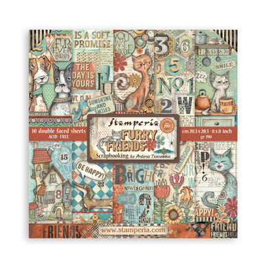 Stamperia Furry Friends - 8 x 8 Double Sided Paper Pad