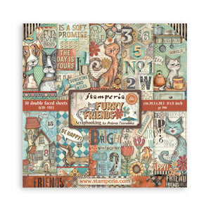 Stamperia Furry Friends - 8 x 8 Double Sided Paper Pad