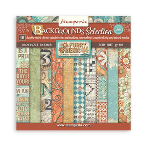 Stamperia Furry Friends - 8 x 8 Backgrounds Paper Pad