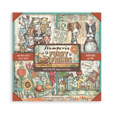 Stamperia Furry Friends - 8 x 8 Single-Sided Paper Pad