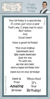 Sentimentally Yours DL Clear Stamp : Classic Birthday Verses