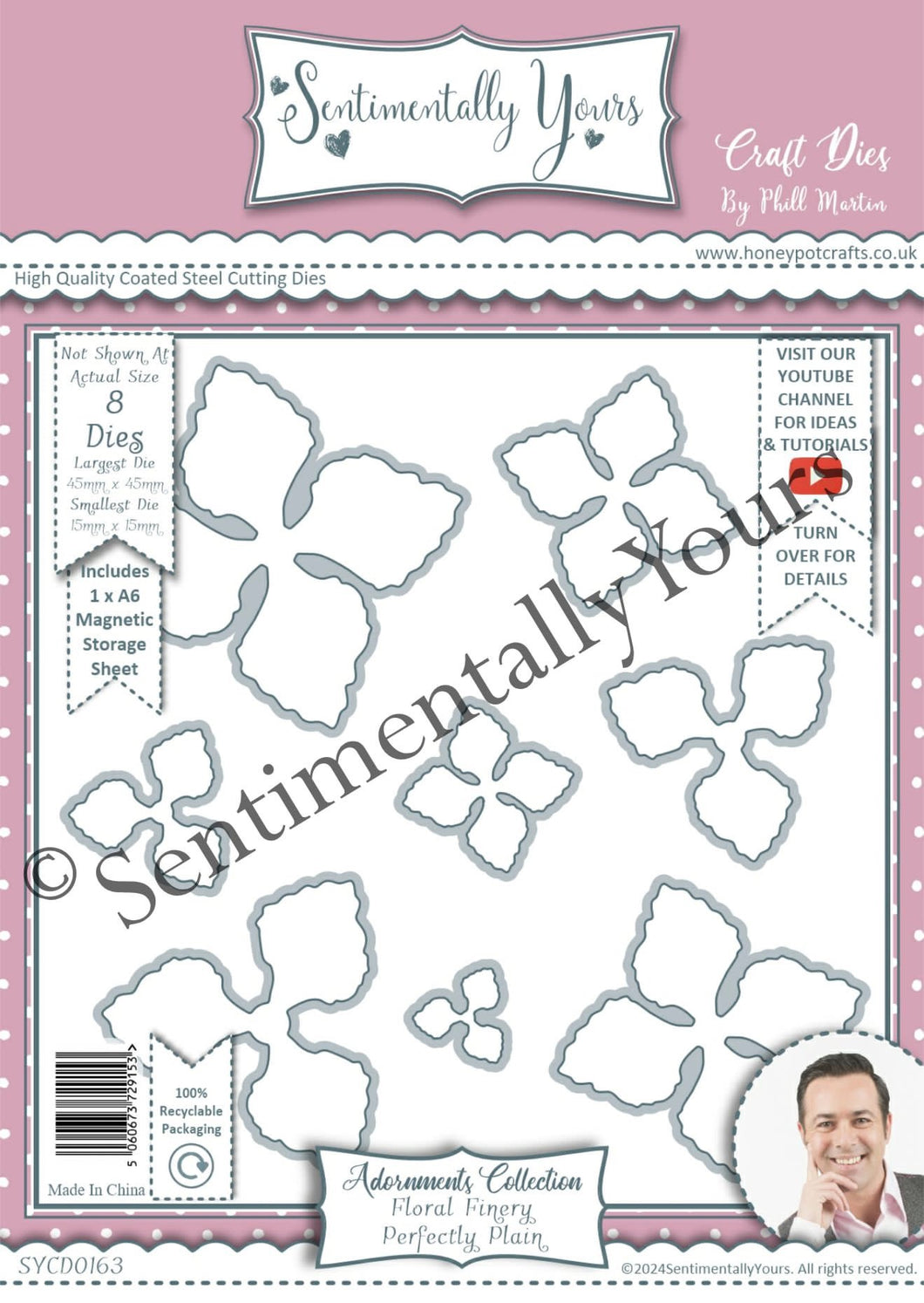 Phill Martin Sentimentally Yours Adornments Collection - Floral Finery Perfectly Plain