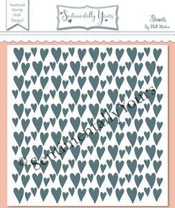 Sentimentally Yours 6 x 6 Stencil : Scattered Hearts