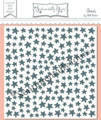 Sentimentally Yours 6 x 6 Stencil : Scattered Stars