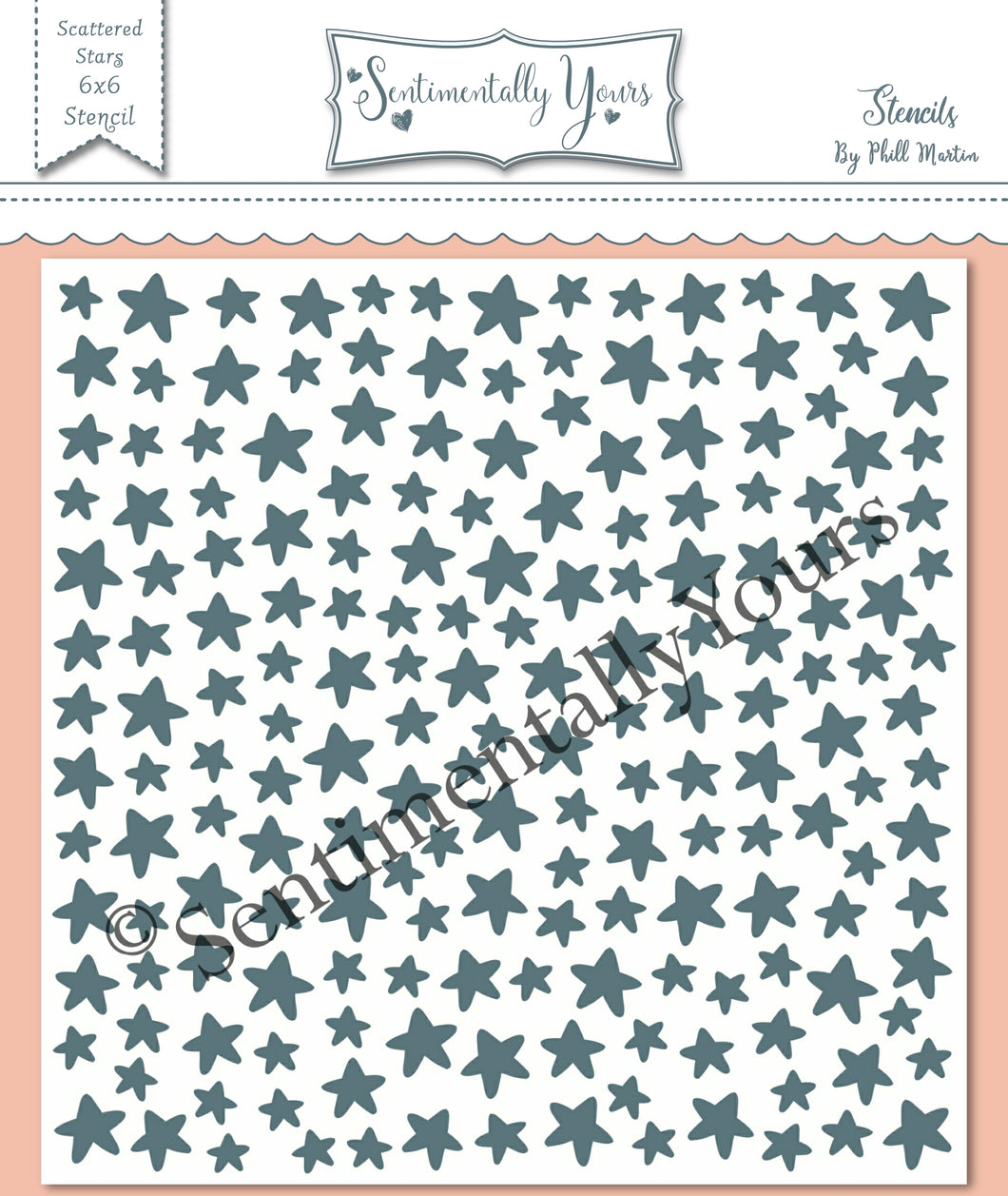 Sentimentally Yours 6 x 6 Stencil : Scattered Stars