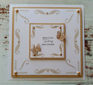 Phill Martin Sentimentally Yours A5 Clear Stamp Set - Frame Maker : Elegant Scrolls