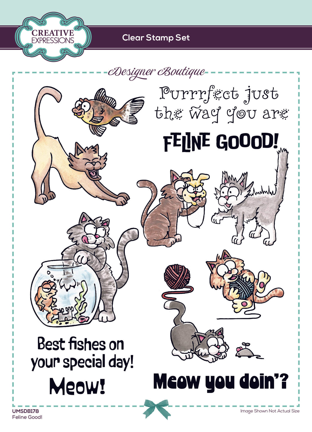 Creative Expressions Designer Boutique A5 Clear Stamp Set - Feline Good