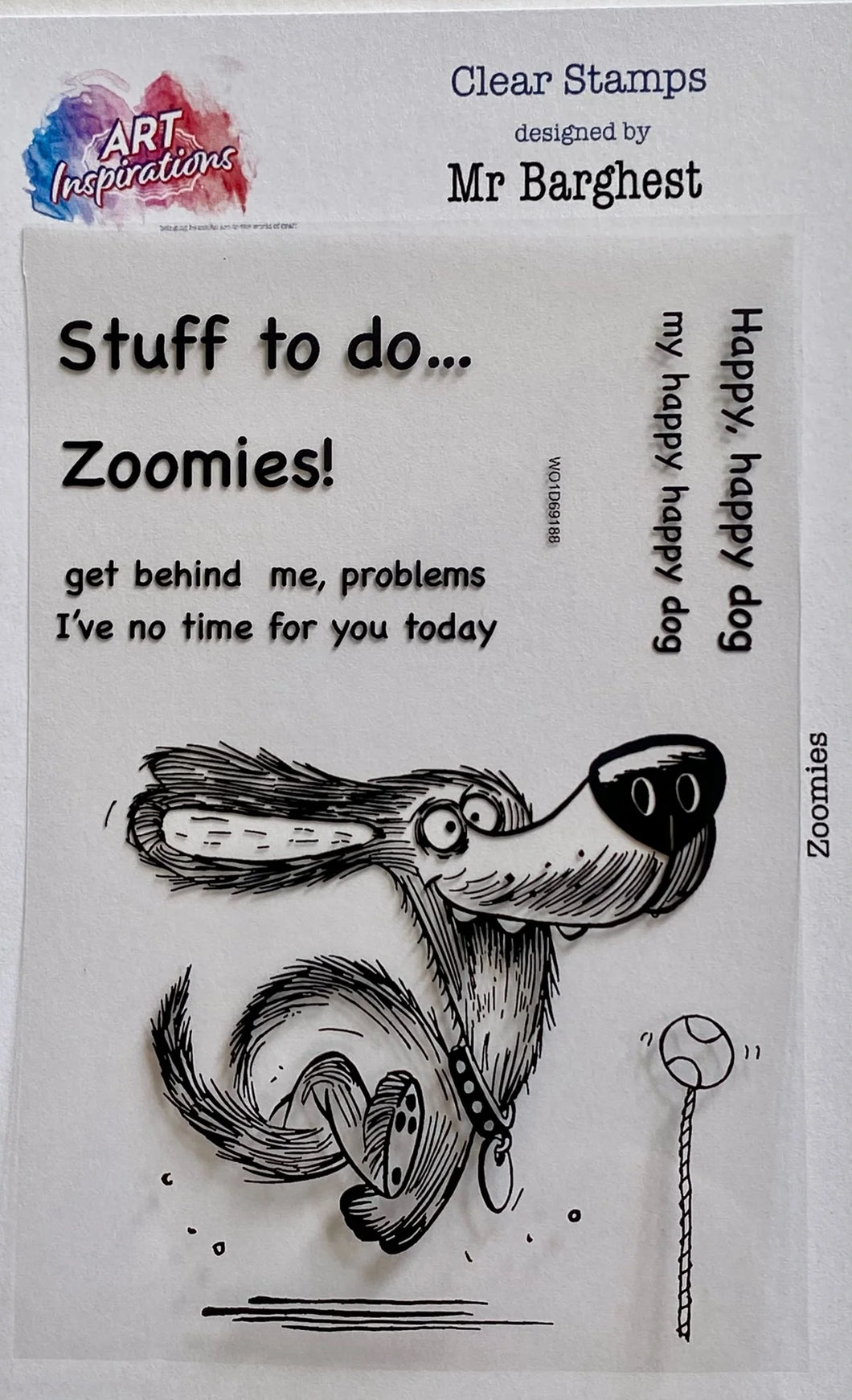 Art Inspirations Mr Barghest A7 Stamp Set - Zoomies