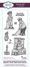 Sue Wilson Vintage Wisdom Collection - Murray, Ethel and Ralph Tee Off Clear Stamp Set