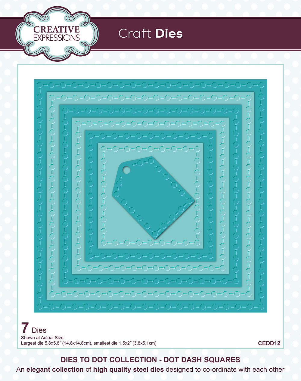 Creative Expressions Dies to Dot Collection - Dot Dash Squares