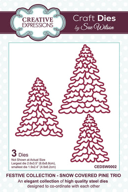 Dies by Sue Wilson Festive Collection - Snow Covered Pine Trio