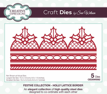 Dies by Sue Wilson Festive Collection - Holly Lattice Border