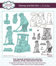 Sue Wilson Vintage Wisdom Collection - Murray, Ethel and Ralph Tee Off Stamp & Die Set