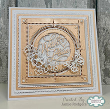 Cardzz By Crealies - Postage Stamp Sheet Square with Circle Dies