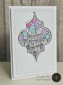 Jamie Rodgers Crafts Tile Collection - Happy Birthday DL Stamp Set