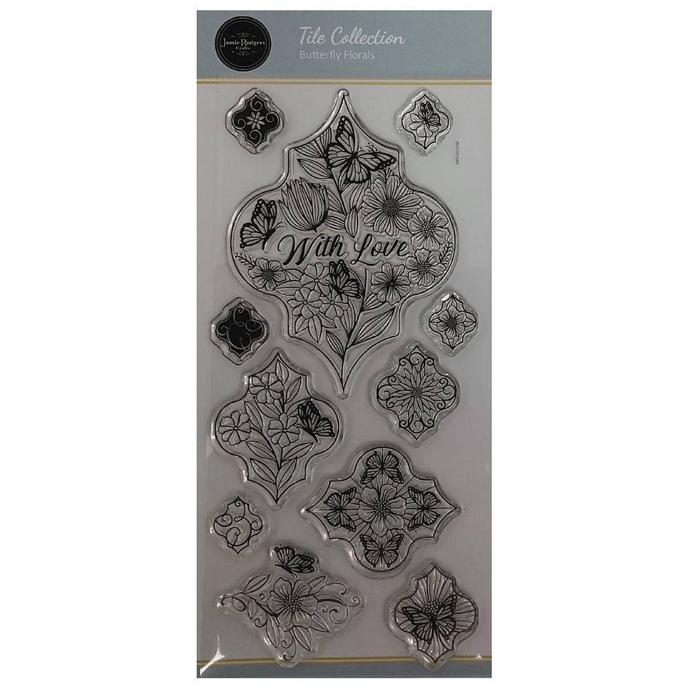 Jamie Rodgers Crafts Tile Collection - Butterfly Florals DL Stamp Set