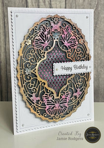 Jamie Rodgers Crafts Background Collection - Elegant Butterfly Oval Die Set
